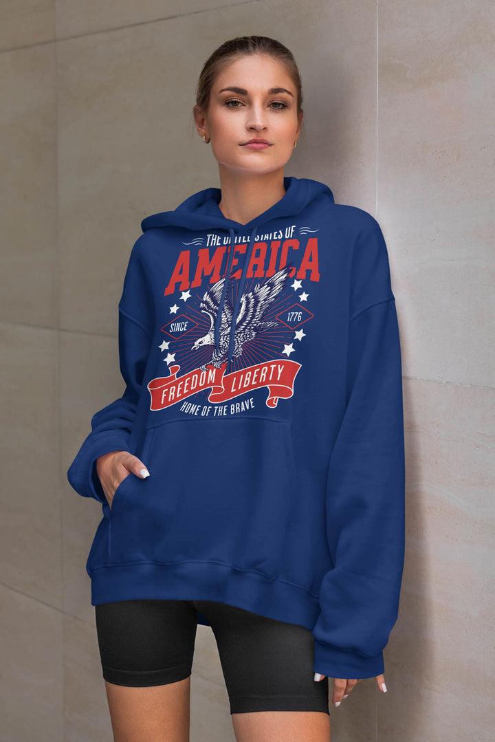 Graphic Hoodie Home of the Brave for Women