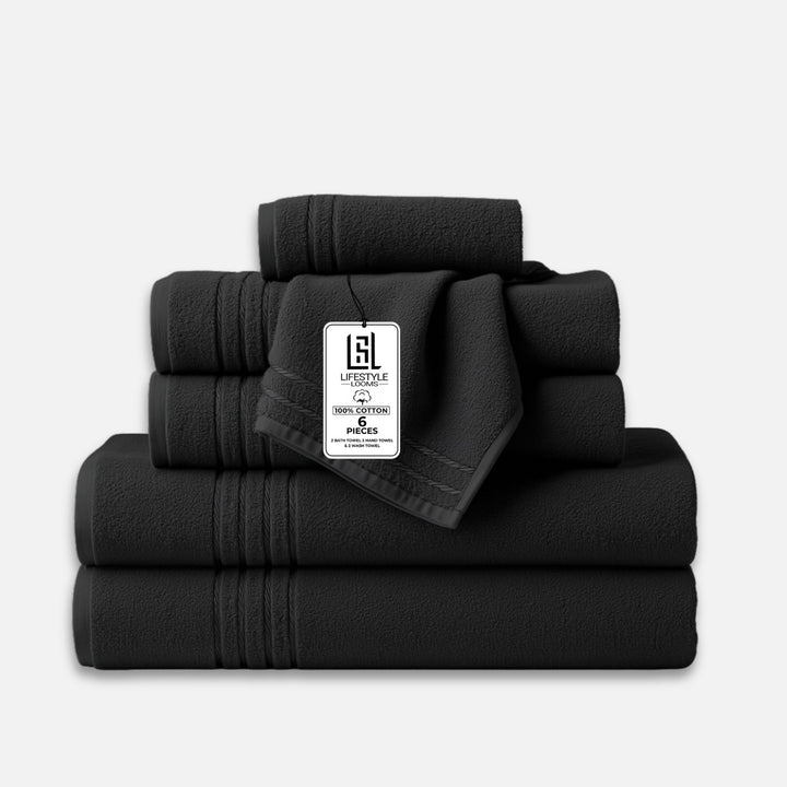 6 Pc Towel Set 100% Cotton