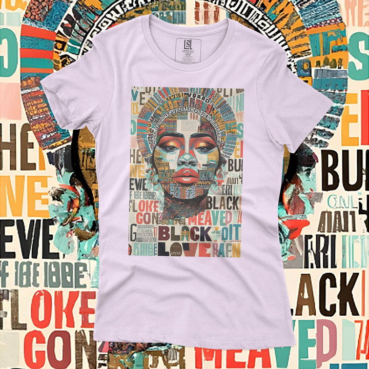 GRAPHIC T-SHIRT BLACK LOVE FOR WOMEN