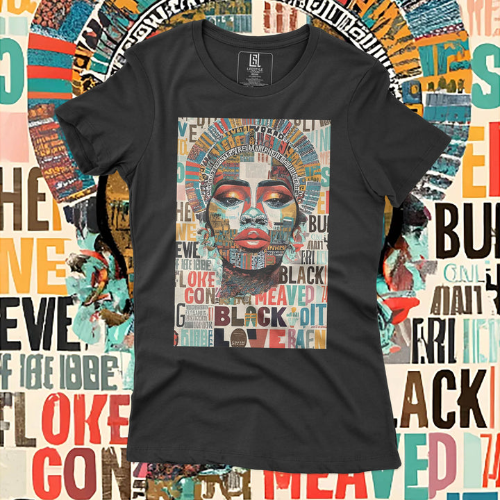 GRAPHIC T-SHIRT BLACK LOVE FOR WOMEN
