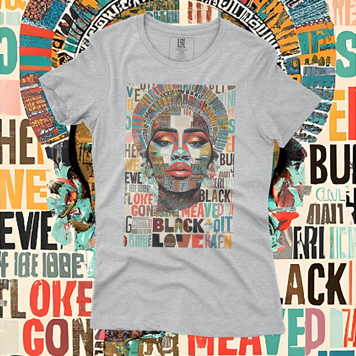 GRAPHIC T-SHIRT BLACK LOVE FOR WOMEN