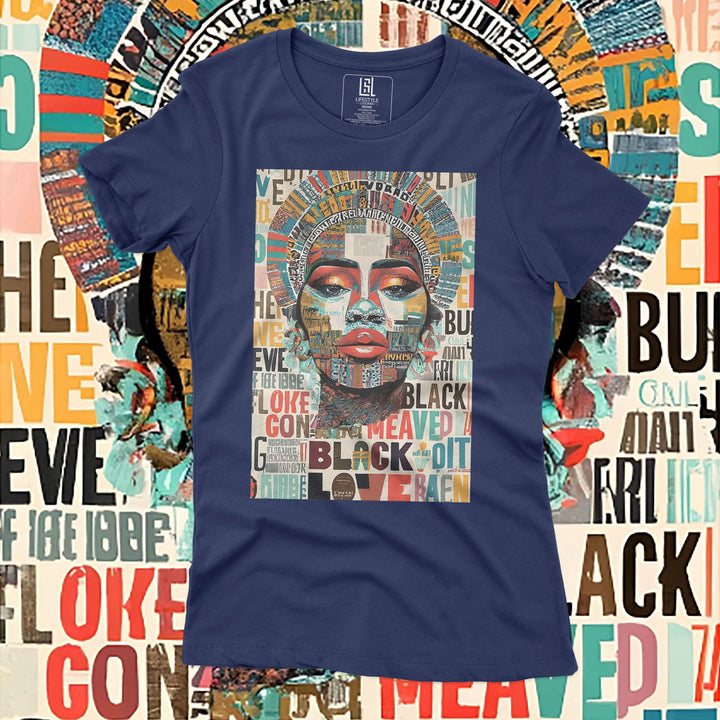 GRAPHIC T-SHIRT BLACK LOVE FOR WOMEN