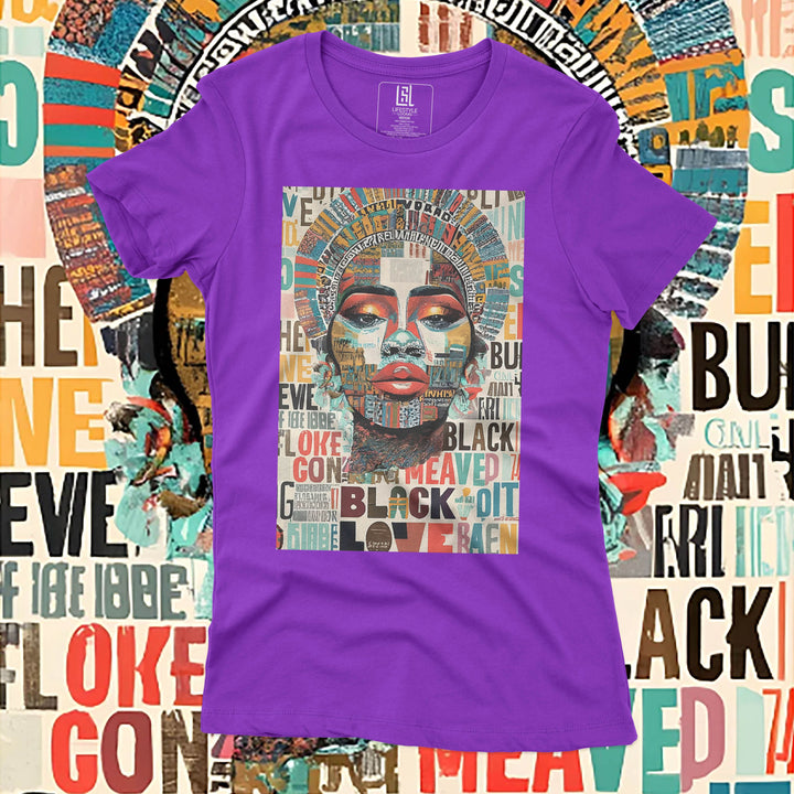 GRAPHIC T-SHIRT BLACK LOVE FOR WOMEN