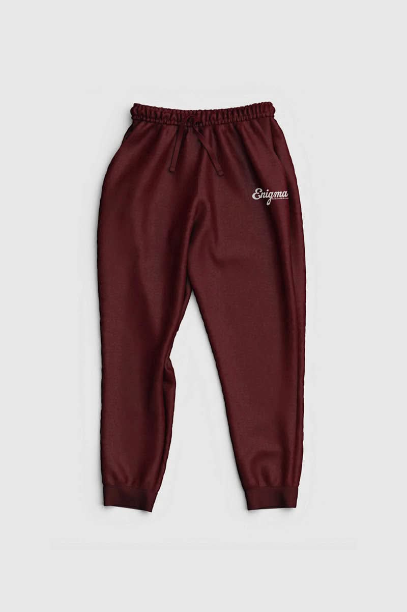 burgandy sweat pant Image