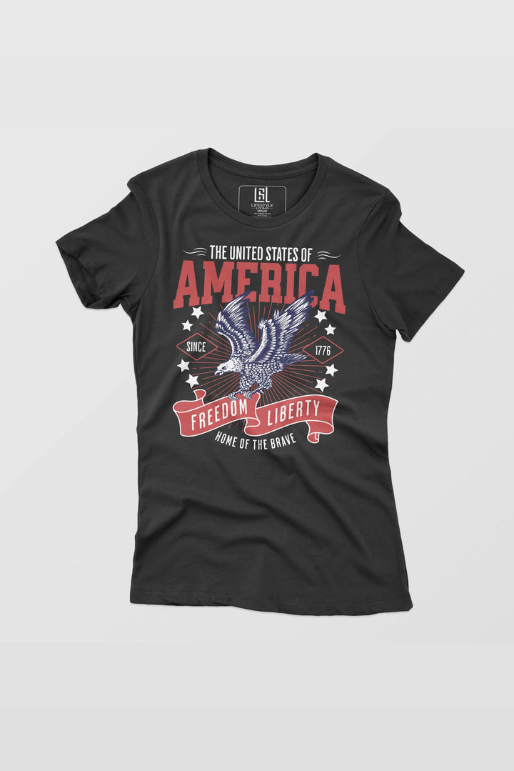 Graphic T-Shirt Home of the Brave for Women