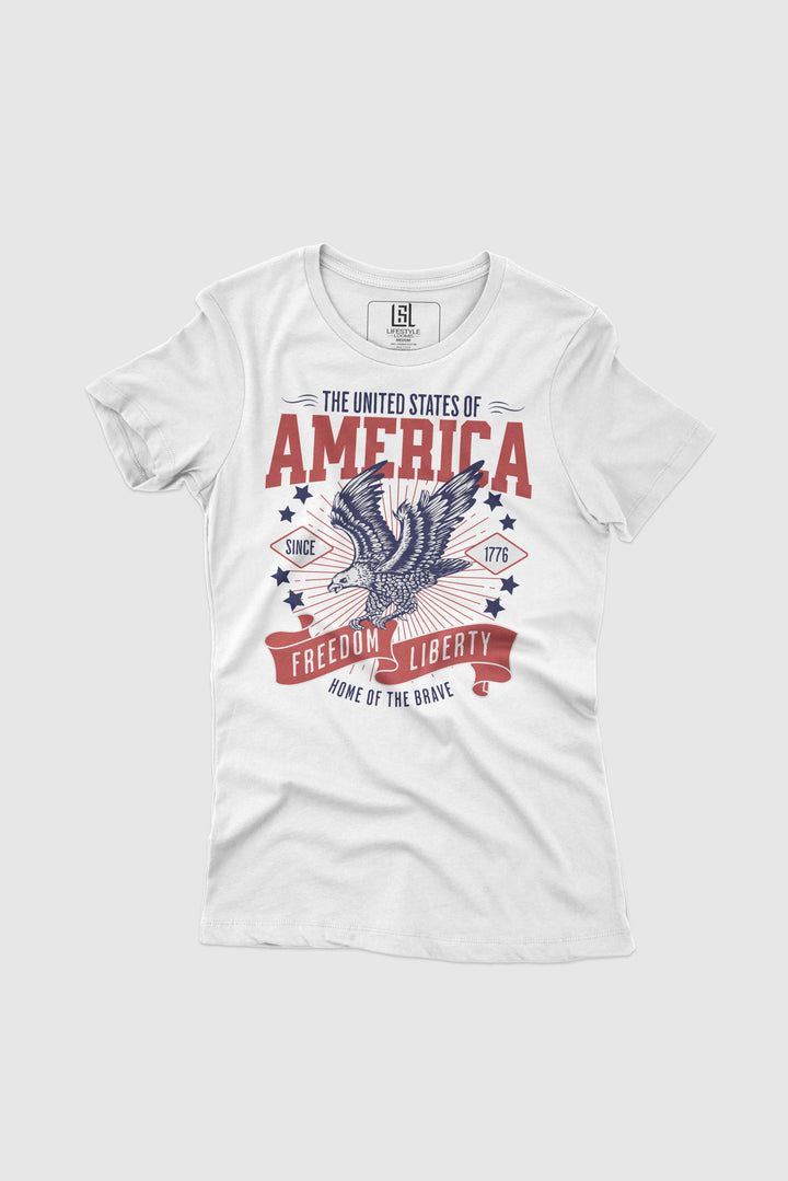 Graphic T-Shirt Home of the Brave for Women
