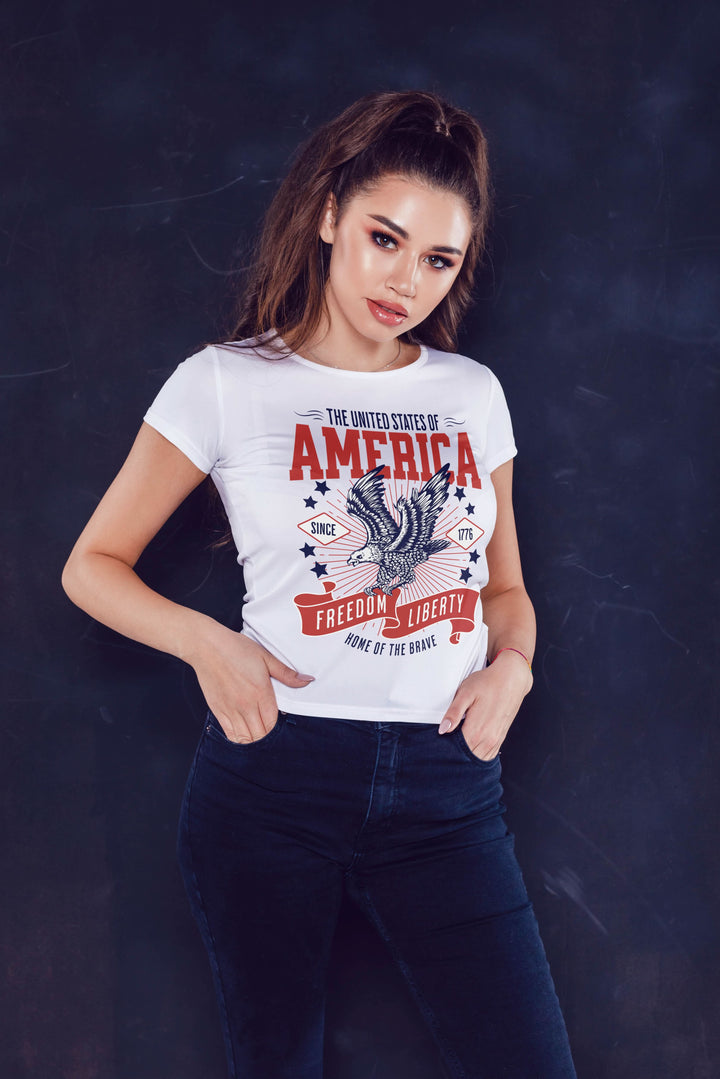 Graphic T-Shirt Home of the Brave for Women