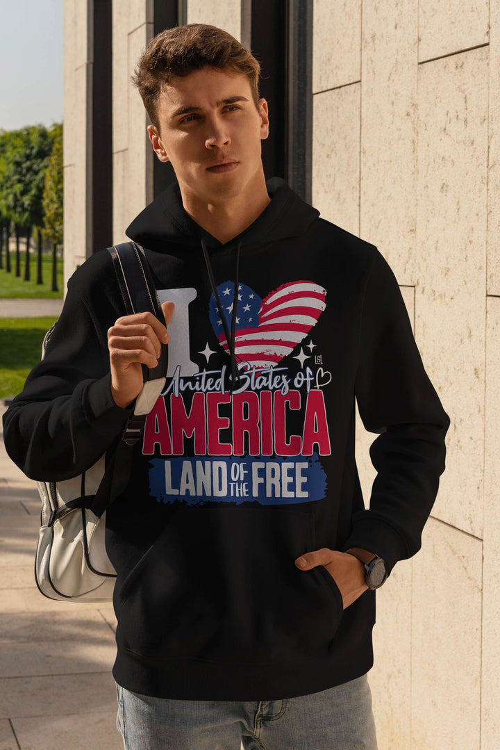 Graphic Hoodie I Love America for Men