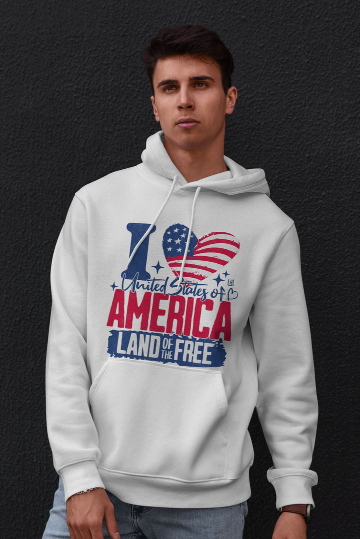 Graphic Hoodie I Love America for Men