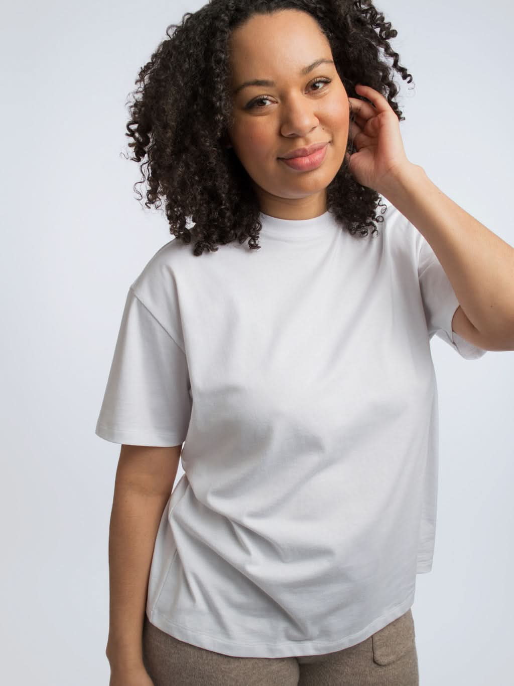 Woman wearing a stylish women's t-shirt