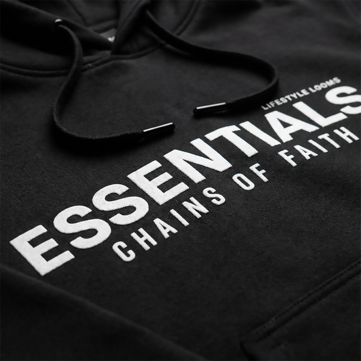 Men’s Essentials Chains of Faith Pullover Hoodie – 60% Cotton 40% Polyester Fleece, Soft Warm.