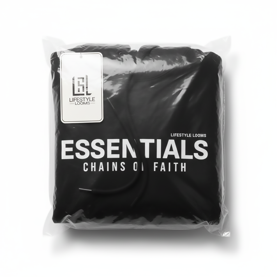 Men’s Essentials Chains of Faith Pullover Hoodie – 60% Cotton 40% Polyester Fleece, Soft Warm.