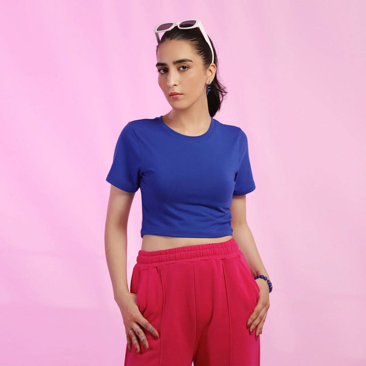 Blue Crop Tee