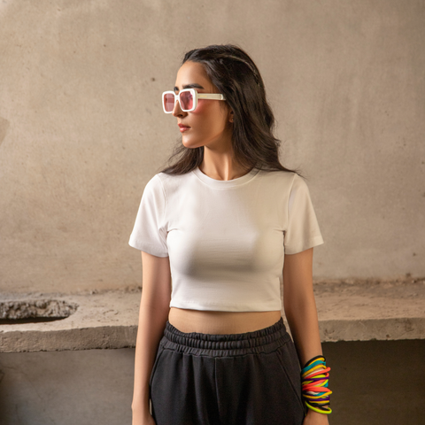 White Crop Tee