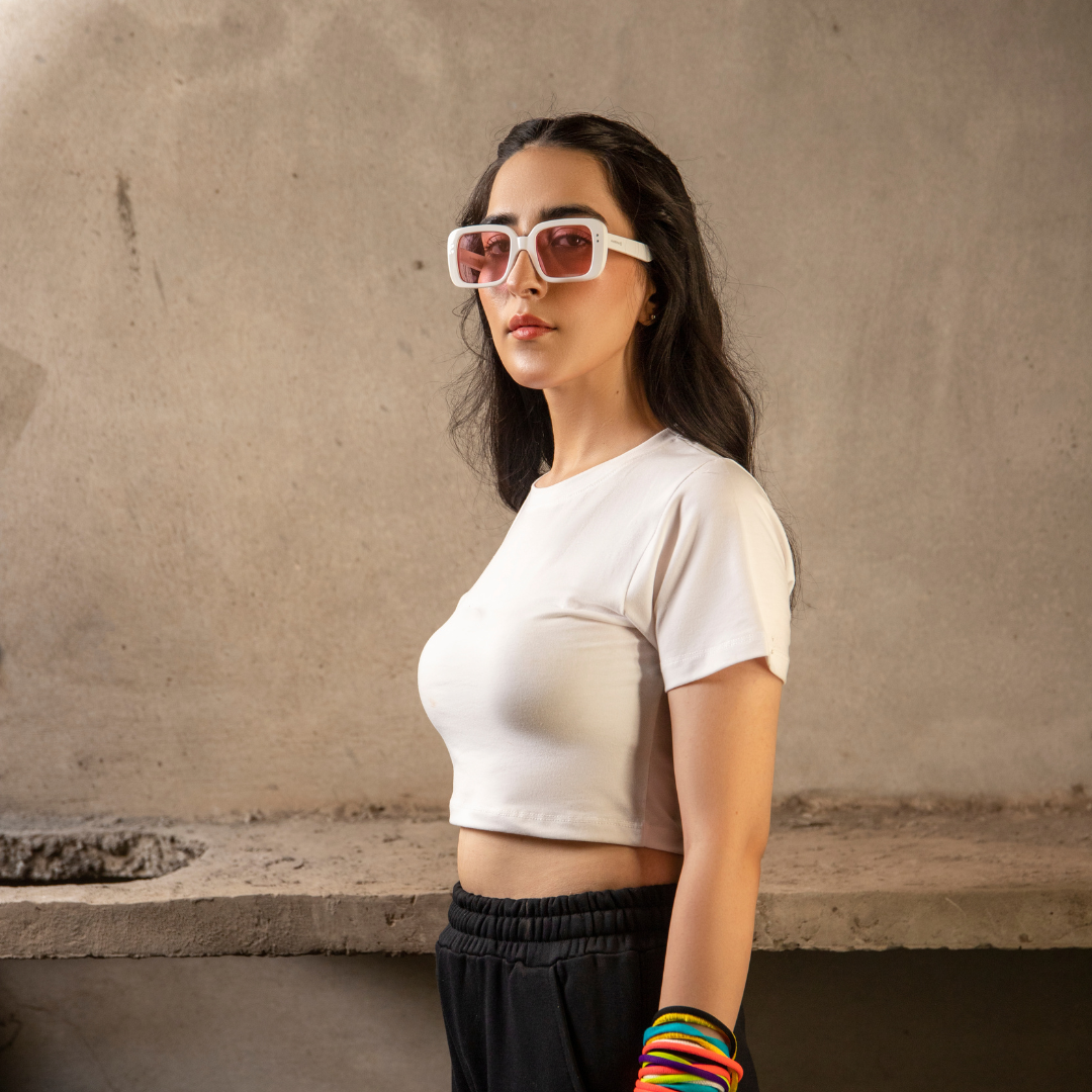 White Crop Tee