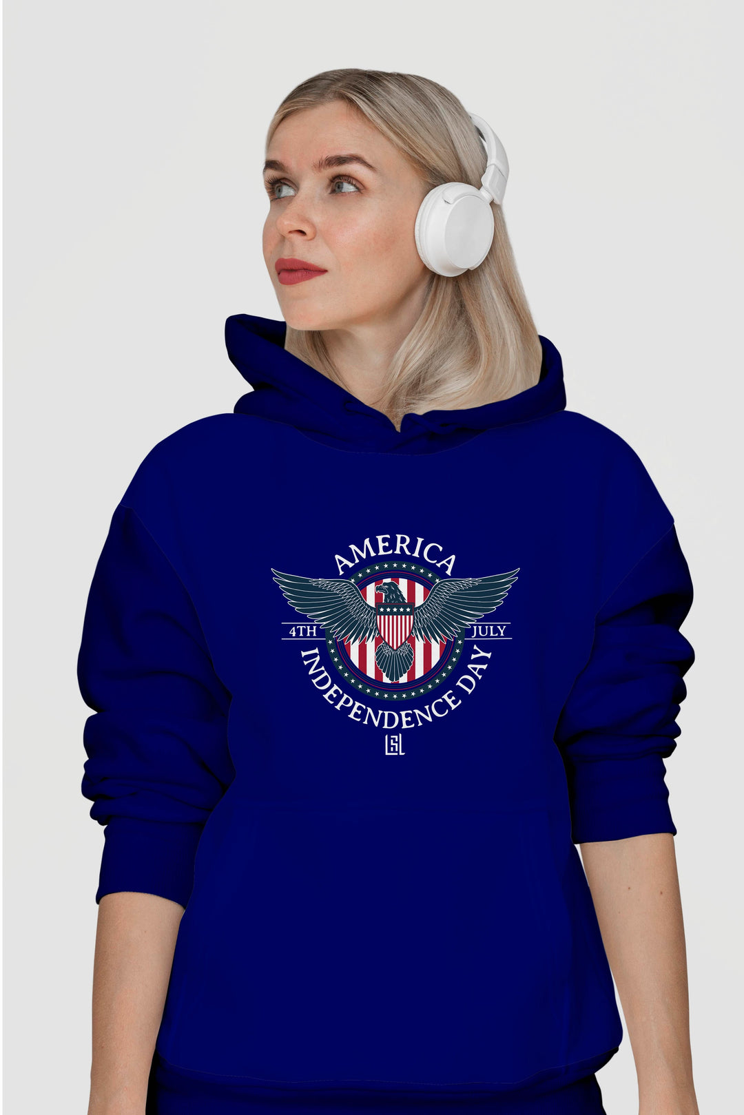 Graphic Hoodie American Eagle Badge for Women