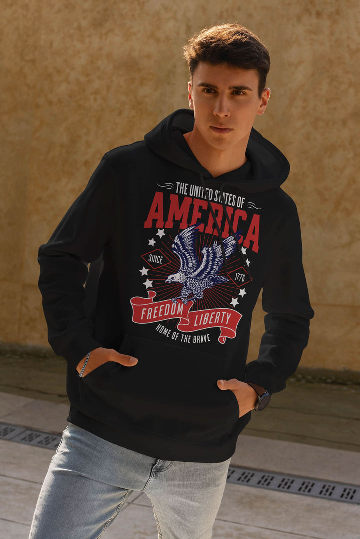 Graphic Hoodie Home of the Brave for Men