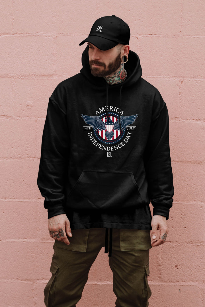 Graphic Hoodie American Eagle Badge for Men