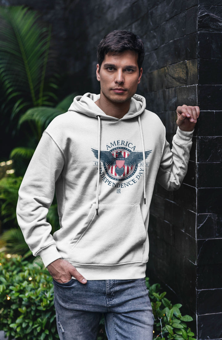 Graphic Hoodie American Eagle Badge for Men