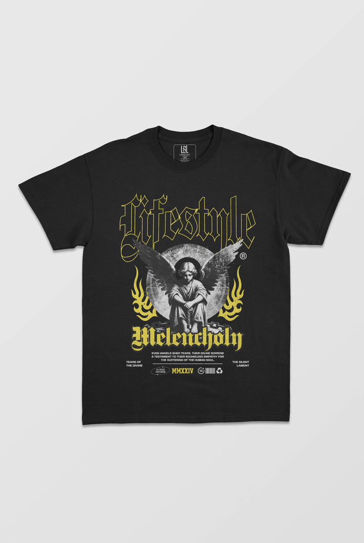 Angel of Melencholy Essential Oversized T-Shirt - 100% Cotton, Ultra Heavy, Crew Neck, Casual Wear