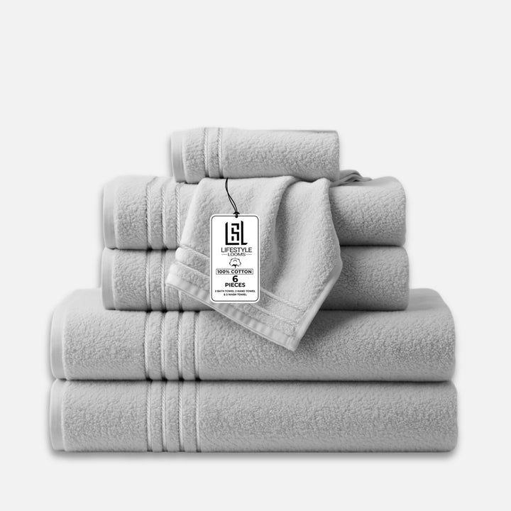6 Pc Towel Set 100% Cotton
