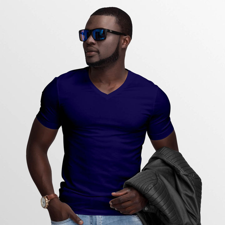 Mens Premium V-Neck T Shirt 100% Combed Cotton