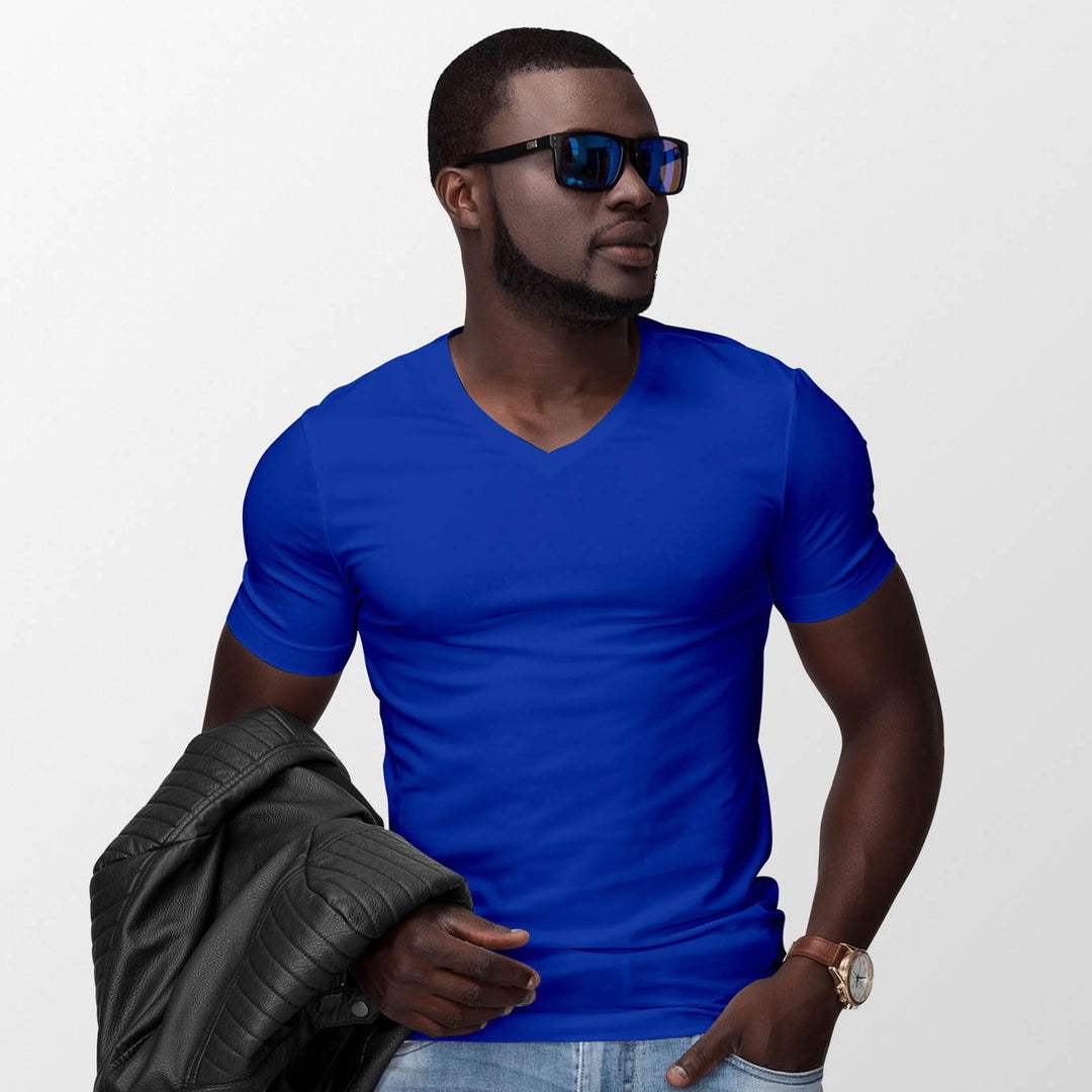 Mens Premium V-Neck T Shirt 100% Combed Cotton