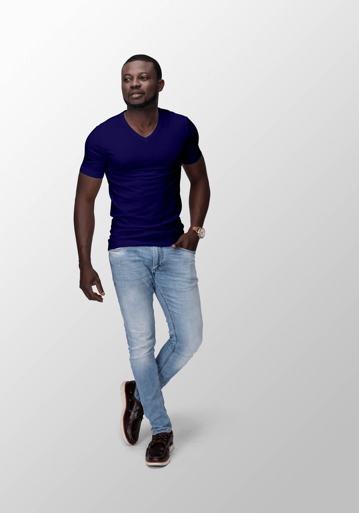 Mens Premium V-Neck T Shirt 100% Combed Cotton