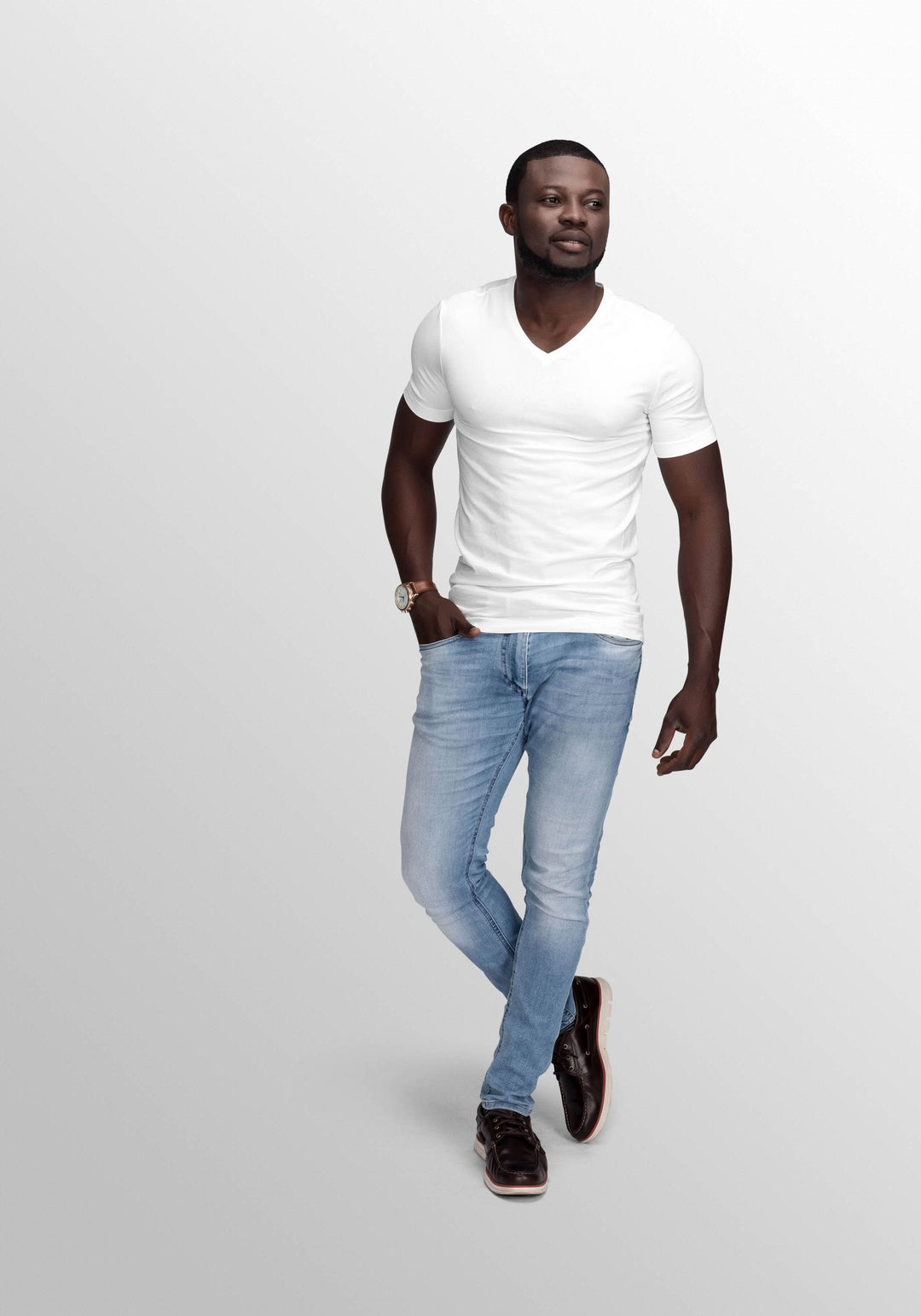 Mens Premium V-Neck T Shirt 100% Combed Cotton