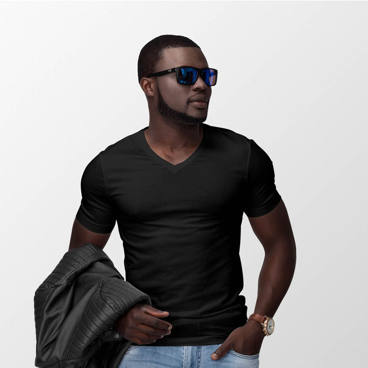 Mens Premium V-Neck T Shirt 100% Combed Cotton